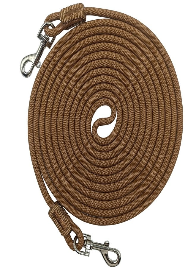 Hoanan 12/20/30ft Tie Out Rope for Small Dogs Up to 35 lbs, Long Cat Leash for Yard, Lightweight Tether Escape Proof Training Walking Outdoor Lead for Puppy Pets, Small Animals (20ft, Coyote Brown) - Image 1