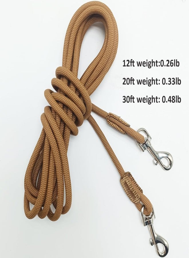 Hoanan 12/20/30ft Tie Out Rope for Small Dogs Up to 35 lbs, Long Cat Leash for Yard, Lightweight Tether Escape Proof Training Walking Outdoor Lead for Puppy Pets, Small Animals (20ft, Coyote Brown) - Image 4