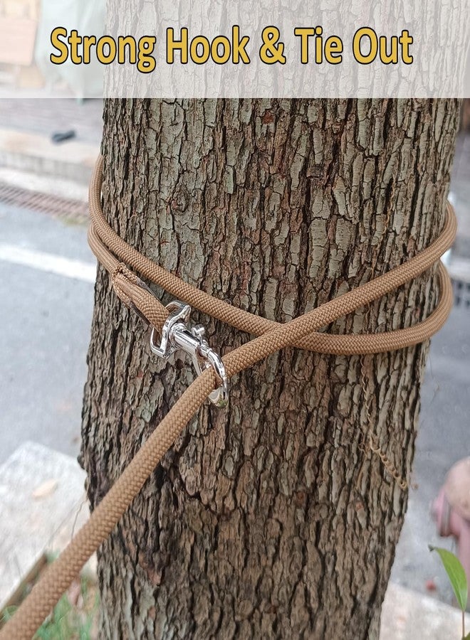 Hoanan 12/20/30ft Tie Out Rope for Small Dogs Up to 35 lbs, Long Cat Leash for Yard, Lightweight Tether Escape Proof Training Walking Outdoor Lead for Puppy Pets, Small Animals (20ft, Coyote Brown) - Image 5