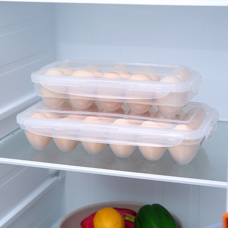 Egg box refrigerator egg storage box home fresh storage box kitchen multi-grid portable egg box multi-layer tray 34 cells transparent white - Image 5
