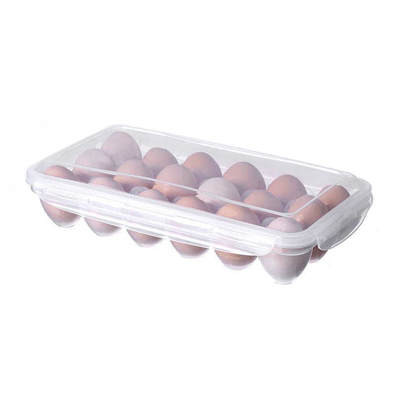 Egg box refrigerator egg storage box home fresh storage box kitchen multi-grid portable egg box multi-layer tray 34 cells transparent white - Image 4