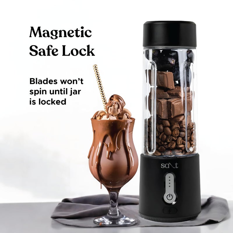 Salt PureBlend Pro Portable Blender for Smoothies, Protein Shakes, Crushing Ice | 4000 mAh Battery, USB-C Port | 230W Motor with Turbo Mode | 500ml (Black) - Image 5