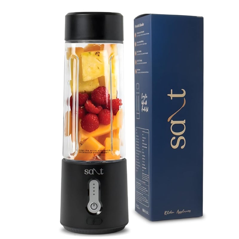 Salt PureBlend Pro Portable Blender for Smoothies, Protein Shakes, Crushing Ice | 4000 mAh Battery, USB-C Port | 230W Motor with Turbo Mode | 500ml (Black) - Image 1