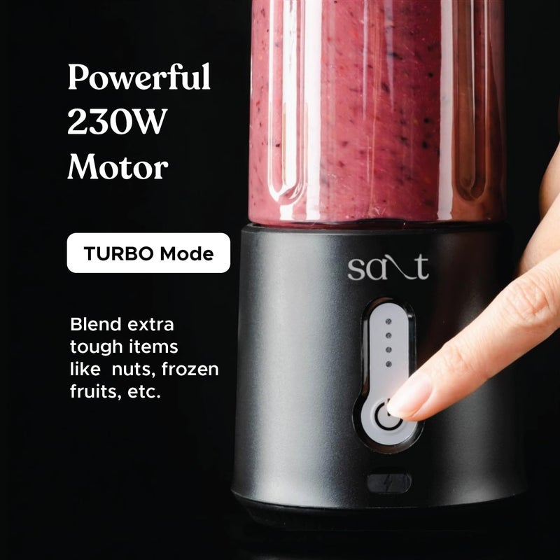Salt PureBlend Pro Portable Blender for Smoothies, Protein Shakes, Crushing Ice | 4000 mAh Battery, USB-C Port | 230W Motor with Turbo Mode | 500ml (Black) - Image 2