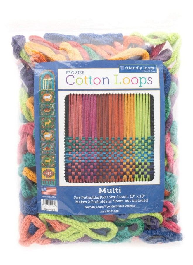 Harrisville Designs - Friendly Loom Potholder Cotton Loops 10 Inch Pro Size Loops Make 2 Potholders Weaving Crafts For Kids And Adults Multi - Image 1