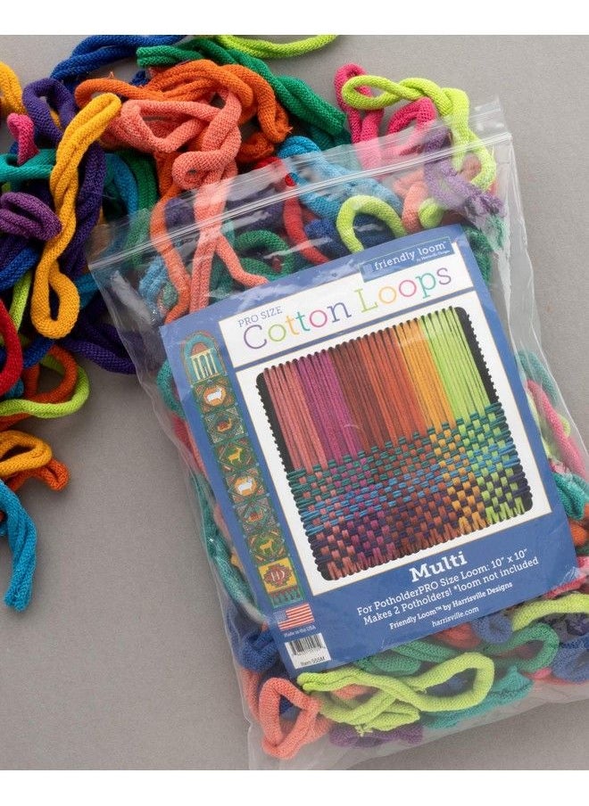 Harrisville Designs - Friendly Loom Potholder Cotton Loops 10 Inch Pro Size Loops Make 2 Potholders Weaving Crafts For Kids And Adults Multi - Image 1