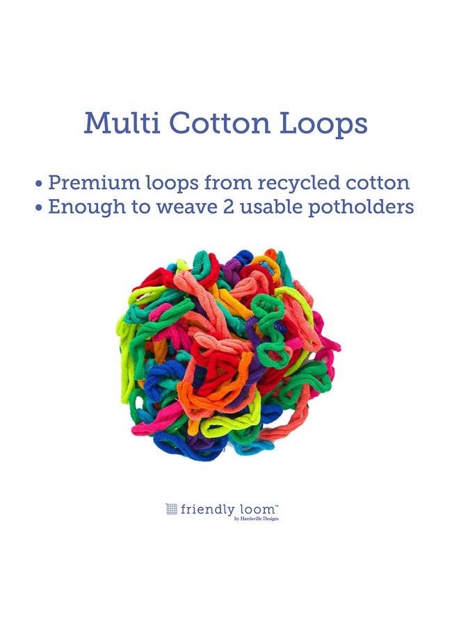 Harrisville Designs - Friendly Loom Potholder Cotton Loops 10 Inch Pro Size Loops Make 2 Potholders Weaving Crafts For Kids And Adults Multi - Image 1