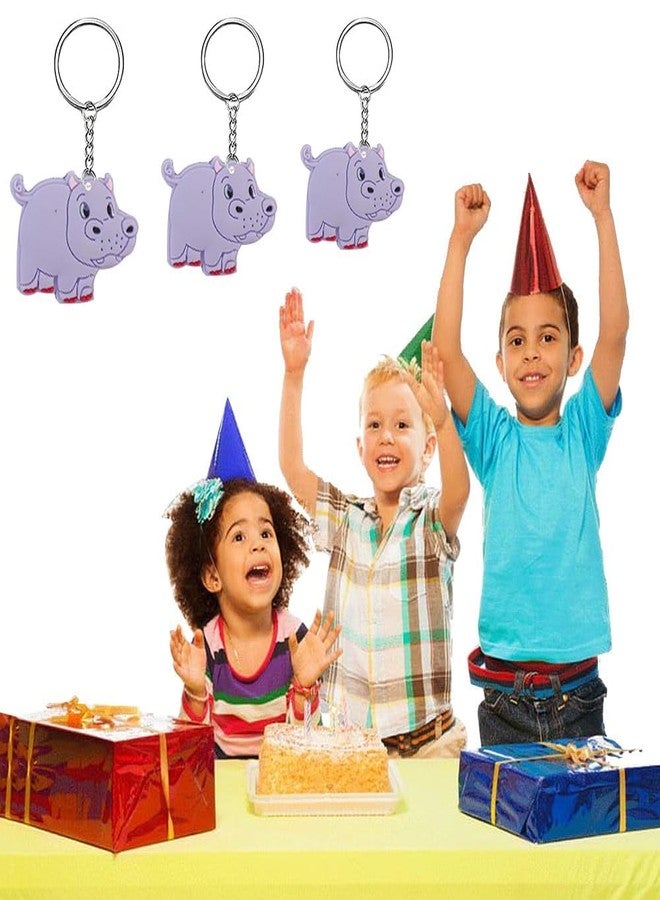 iMagitek 24 Pack Hippo Keychains for Safari Animals Party Favors, Birthday Party Favors, Birthday Party Return Gifts - Image 2