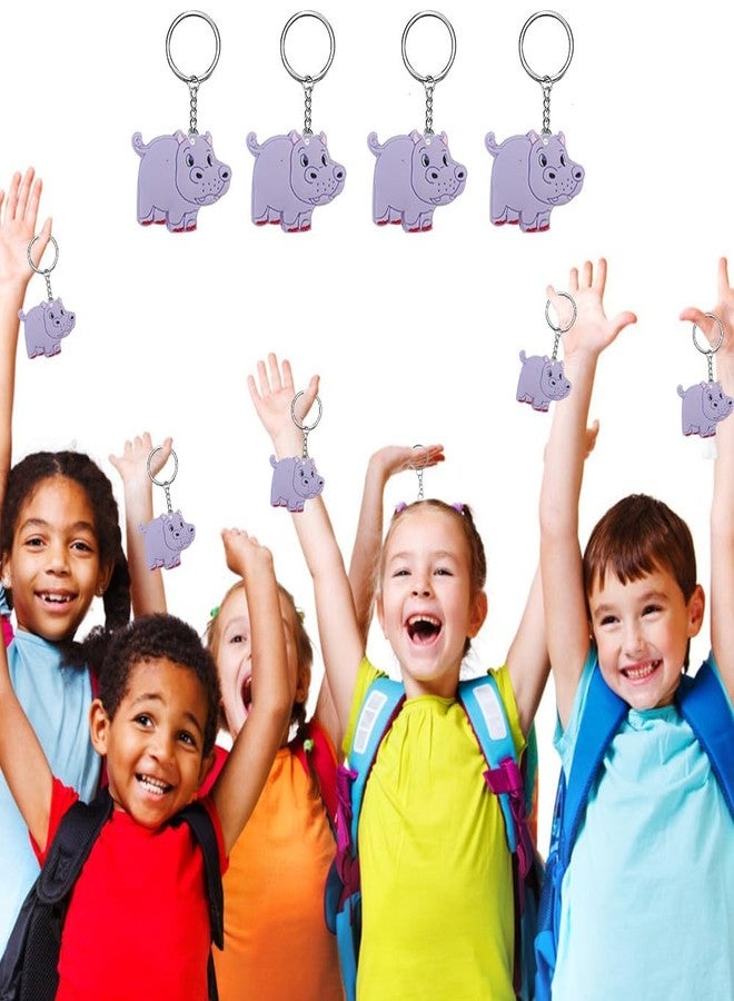 iMagitek 24 Pack Hippo Keychains for Safari Animals Party Favors, Birthday Party Favors, Birthday Party Return Gifts - Image 3