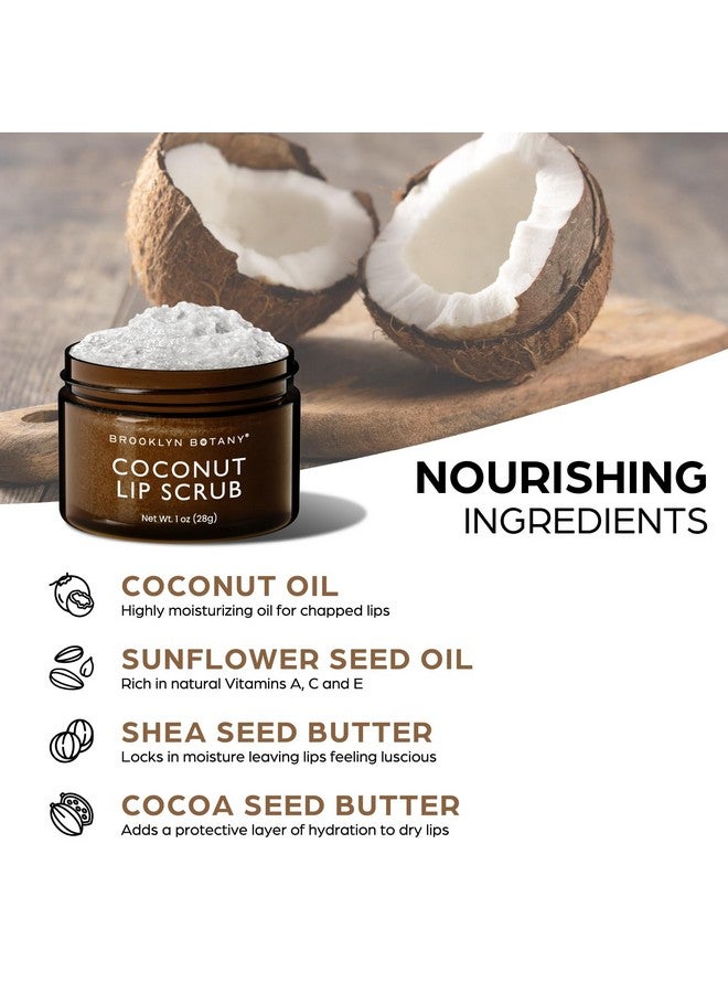 بروكلين بوتاني مقشر ومقشر الشفاه من بروكلين بوتاني، 1 أونصة - مرطب للشفاه الجافة والمتشققة - مقشر لطيف للشفاه لشفاه ناعمة وأكثر إشراقًا - بنكهة جوز الهند - Image 5