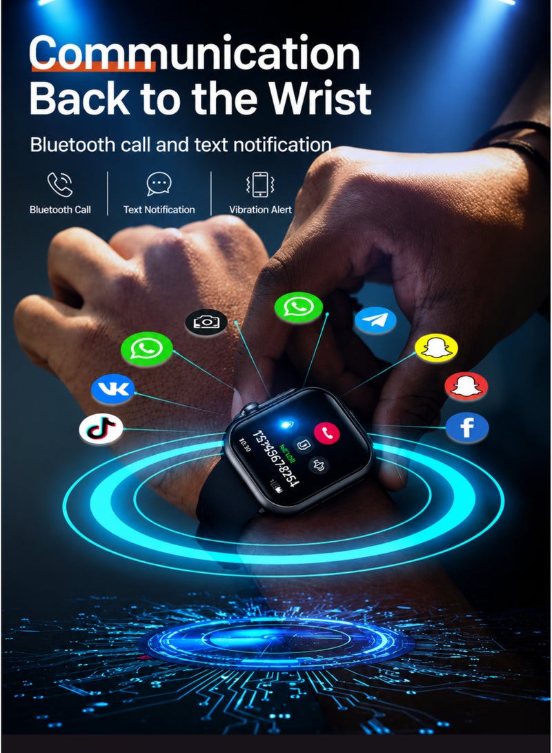 Wisme WS-83 Max Smart Watch 7+2 Gift Pack with Wireless Earbuds, Bluetooth Calling, 1 Metal Strap & 6 Silicone Straps, HD Touch Display, Health & Fitness Monitor, Heart Rate & Blood Oxygen Tracker, Multi Sports Modes, Smart Notifications, Compatible with Android & iPhone – Black - Image 4