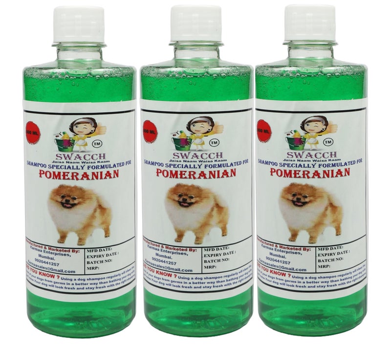 swacch Pomeranian Dog Shampoo + Dumbbell Toy I Durable Rubber Dog Toy for Chewing I Playing,Teeth Cleaning & Training Toy I Combo Pack I 500ml Pack of 3 Neem Alovera - Image 2