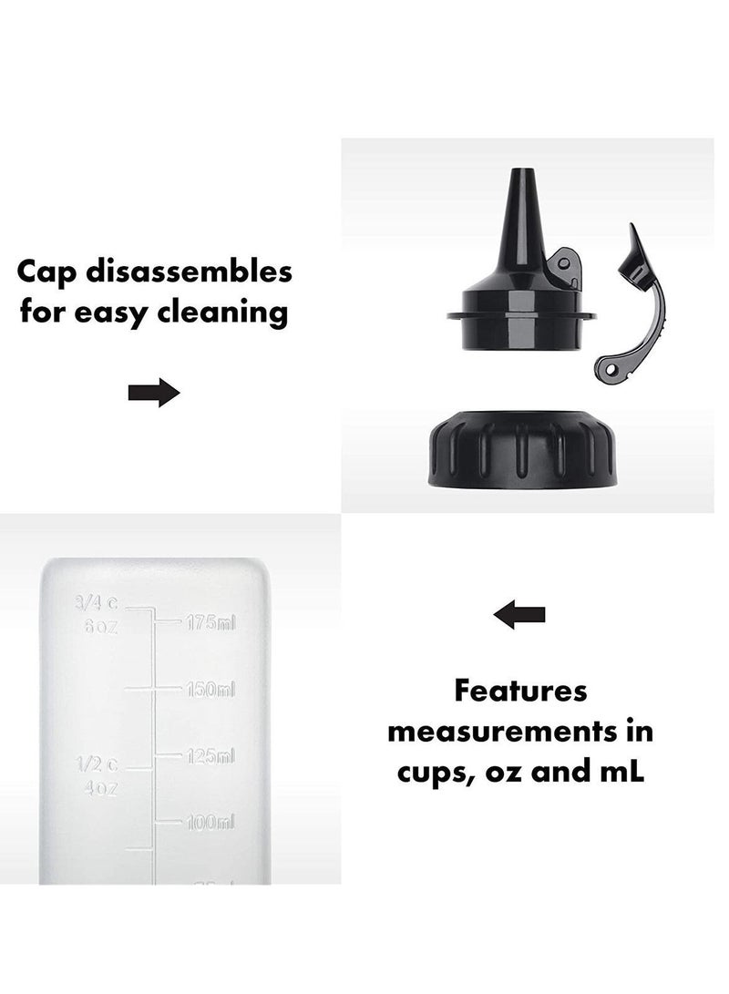 Y&D Squeeze Bottles, Plastic, Wide Mouth with Caps, 16 oz, Clear, Plastic Squirt Condiment Bottles Twist On Cap Lids - Perfect for Condiments, Liquids, Oil Pot Sauce Bottle - Image 2