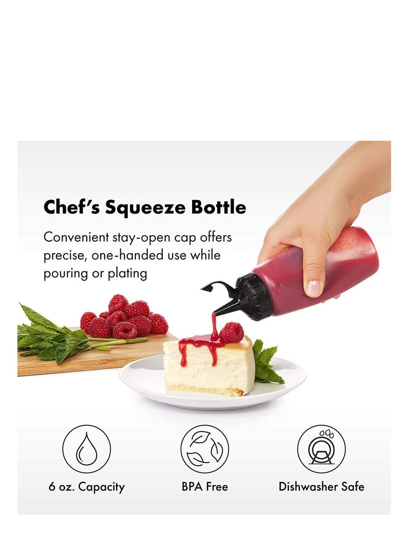 Y&D Squeeze Bottles, Plastic, Wide Mouth with Caps, 16 oz, Clear, Plastic Squirt Condiment Bottles Twist On Cap Lids - Perfect for Condiments, Liquids, Oil Pot Sauce Bottle - Image 4