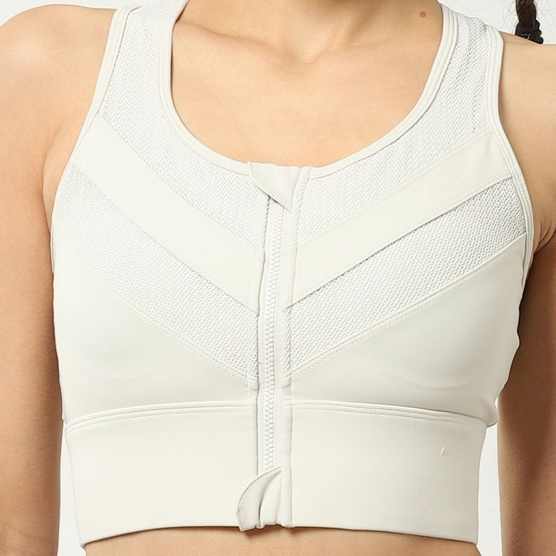 Front Zipper Plus Size Fixed One-Piece High-Strength Shockproof Bra Fitness Yoga Clothing Vest - Image 1