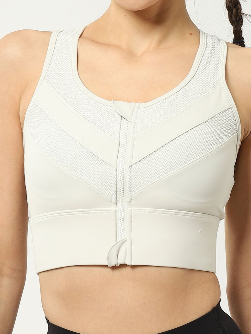 Front Zipper Plus Size Fixed One-Piece High-Strength Shockproof Bra Fitness Yoga Clothing Vest - Image 2