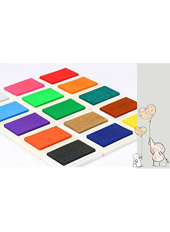 PMLAND Craft Ink Pad for DIY Stamps on Paper Wood Fabric - Pack of 15 Vibrant Colors - Image 3