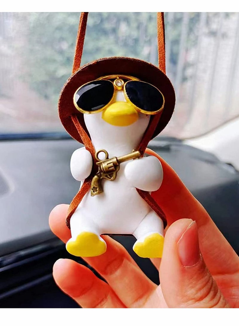 Loquat Swing Duck Car Ornament, Cute Duckling Automotive Rearview Mirror Interior，Pendant for Indoor Room Home Decor - Image 4