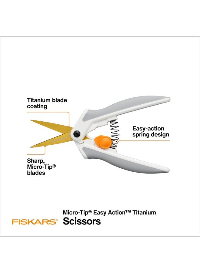Fiskars Easy Action Micro-Tip Titanium Scissors, Sharp blades for Cutting Precision and Angles, SoftGrip Assited Handle - Image 2