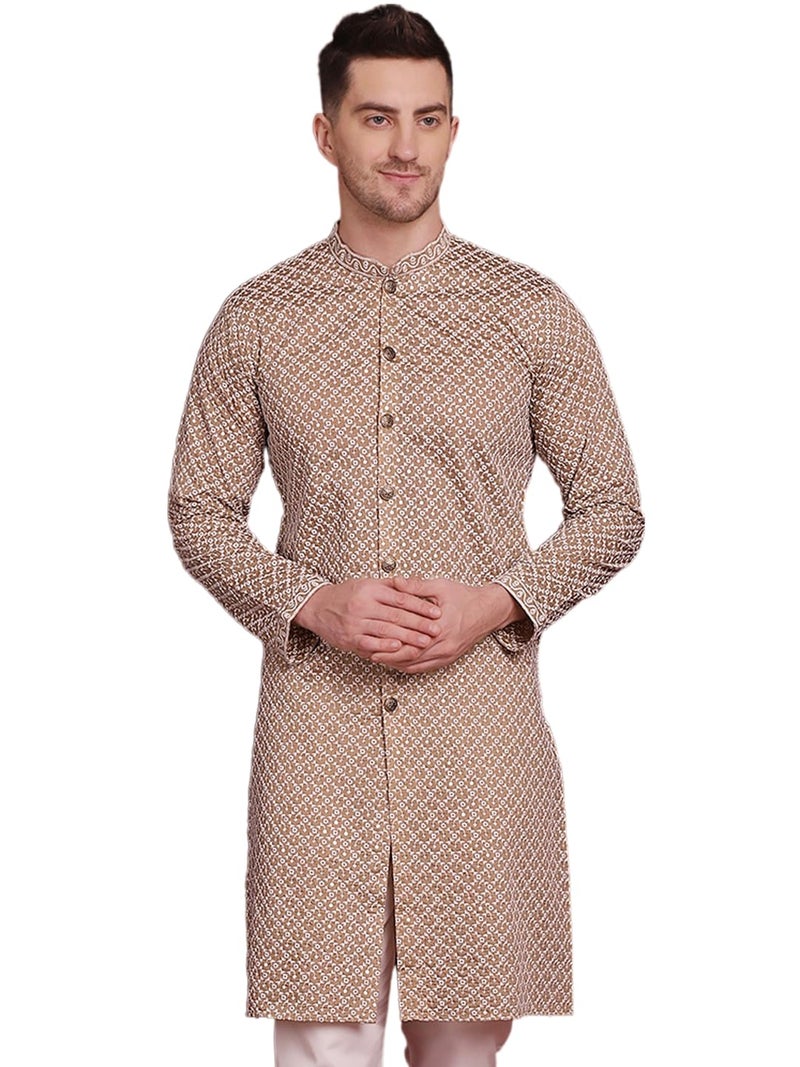 jompers كورتا جومبرز للرجال مزين بالخرز تشيكنكاري (بيج، XL) - Image 1