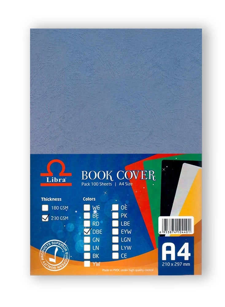 Libra غلاف كتاب من الجلد المنقوش مقاس A4 230 جرامًا أزرق داكن 100 ورقة - Image 2