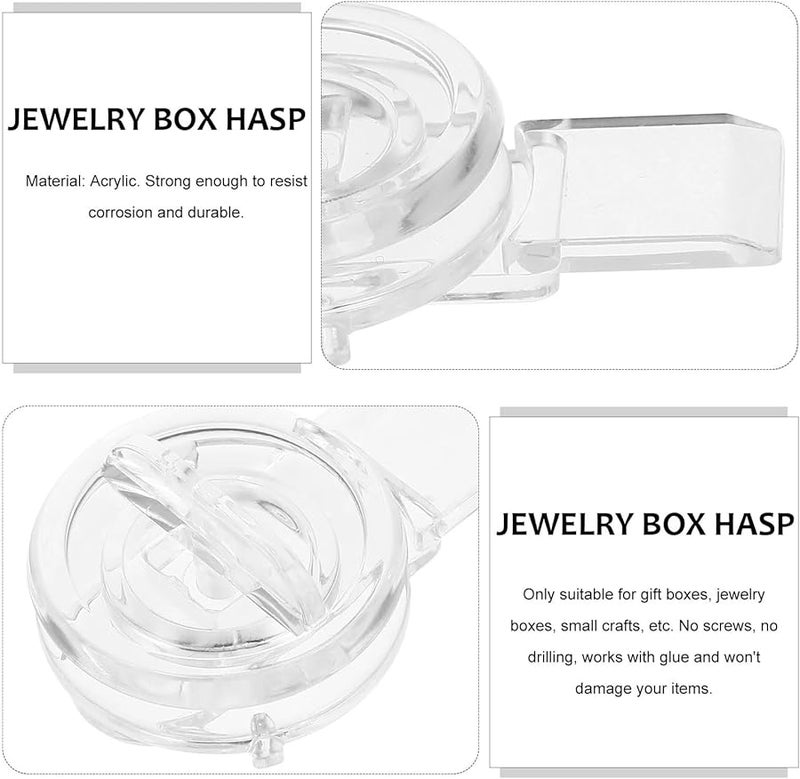 20pcs Transparent Acrylic Hinge Hasp Mini Door Latch Lock Buckle - Image 5