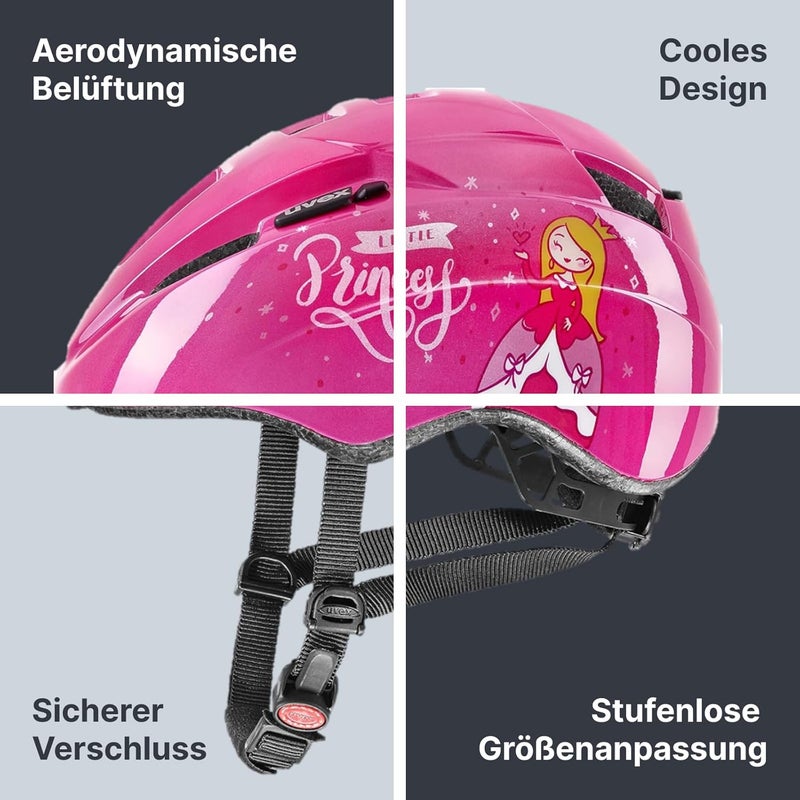 Uvex Kid 2 Lightweight Pink Bike Helmet for Children - Size 46-52 cm - Image 5