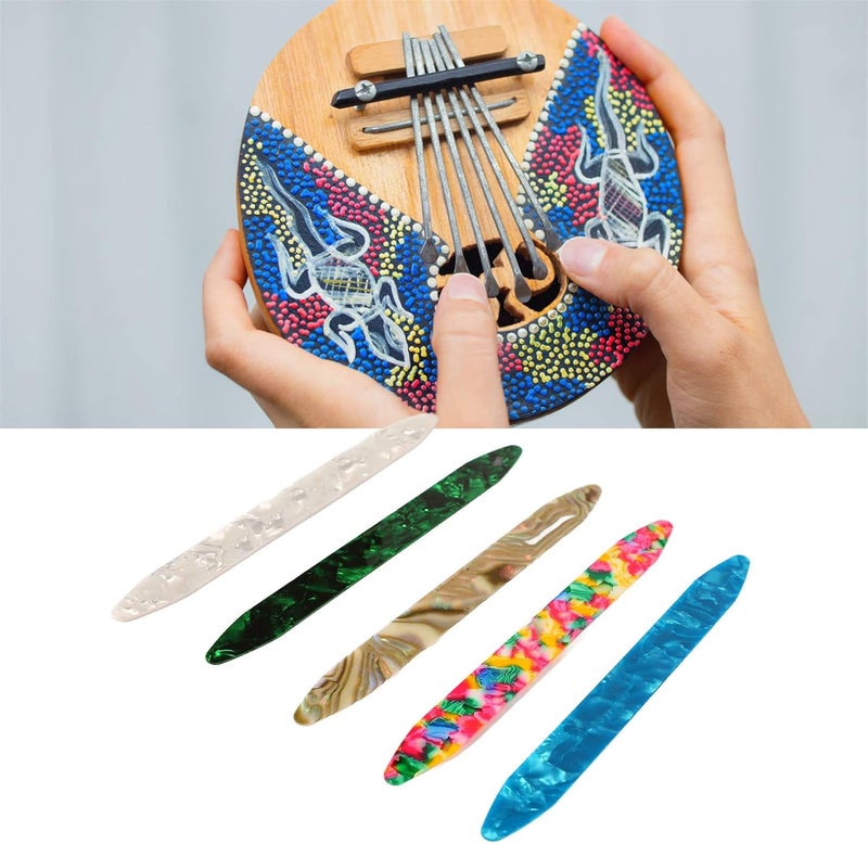 Standard Size Oud Pick Plectrum Set, 5Pcs Pattern Printed Oud Pick Kit for School Performance, Lightweight Plastic ABS Material - Image 4