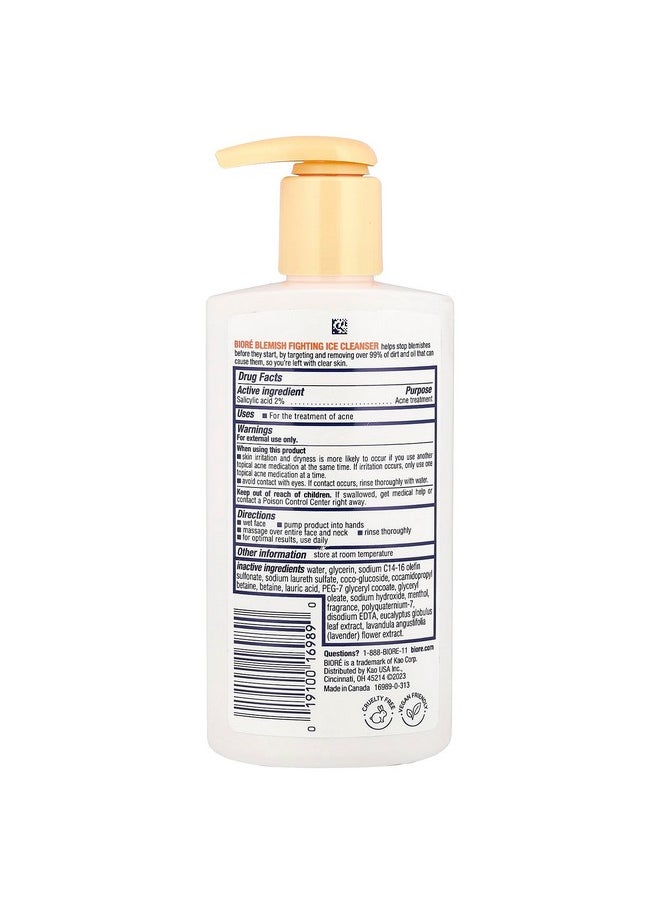 Biore Blemish Fighting Ice Cleanser, Salicylic Acid, Clears And Helps Prevent Acne Breakouts, Cools & Refreshes Skin, Oil Free, 6.77 Ounce  - Image 2