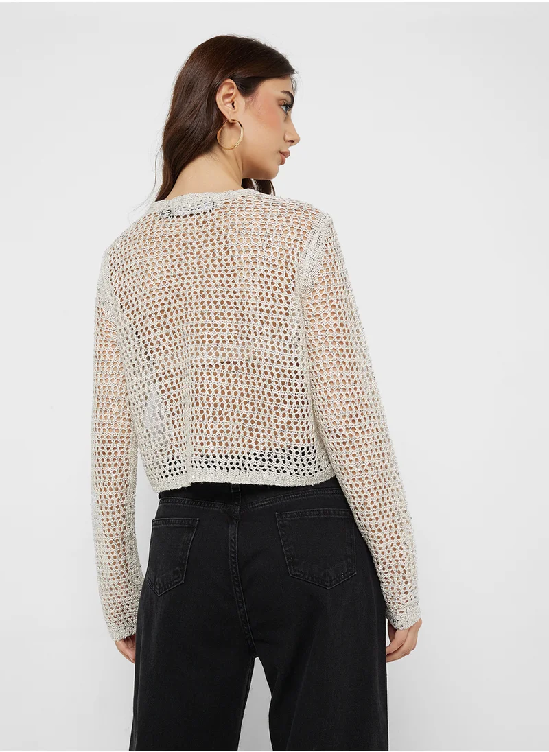 VERO MODA Glitter V-Neck Cardigan