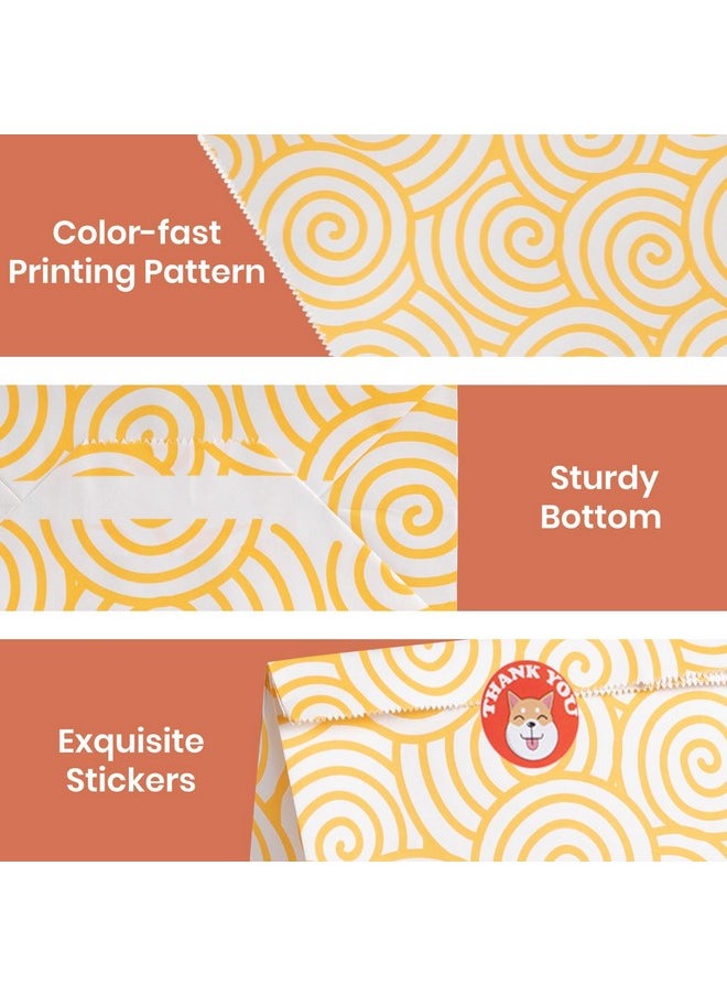 Parmedu Assorted Color Paper Bag Set 48Pcs Gift Bags In Optimal Size 6.7 * 3.2 * 9.4 Inches With 48 Stickers Food Grade Takeout Bags For Christmas Festivals Birthdays Parties Weddings Etc.  - Image 5
