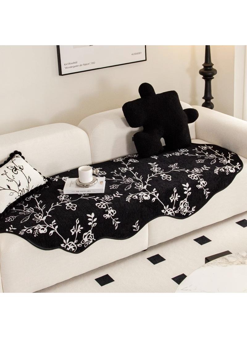 Irregular and irregular shaped sofa cushion, simple living room, chenille non slip seat cushion cover, cloth towel 90 * 160cm 
