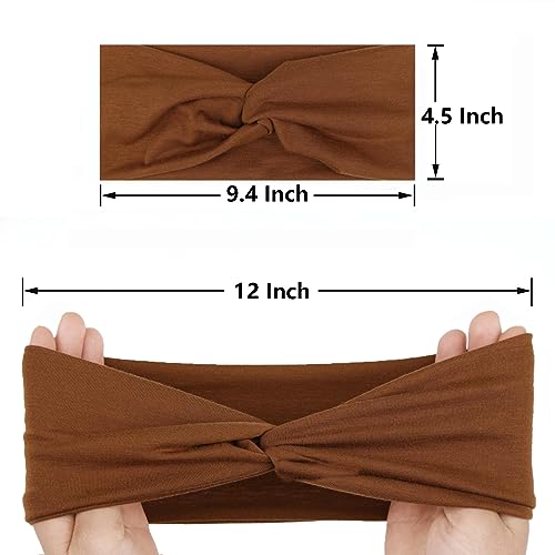 XTREND 6 Pcs Women's Headbands Twisted Cross Elastic Head Bands Yoga Workout Headband Non-Slip Sweat Soft Headbands Solid Color Simple Versatile Hair Accessory Hairbands - Image 3