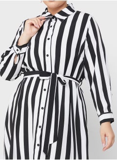 Ella Plus Striped Belted Shirt Dress  - Image 3