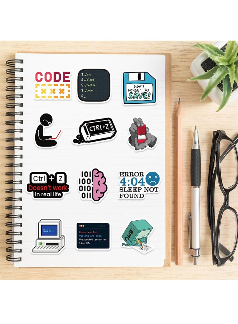 50Pcs Programming Stickers Pack, Cute Waterproof Vinyl Stickers, for Programmers/Engineers, Laptop Water Bottle Skateboard Luggage Decoration - Image 3