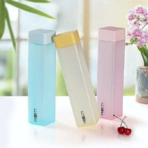 ATTRO Frosty Sleek & Compatible Square 900Ml Water Bottlesquarebottlefreezer Safe, Break Proof,Occupies Less Space, Food Grade Perfect For Gym, School, Office- Set Of 3 Assorted - Plastic - Image 5