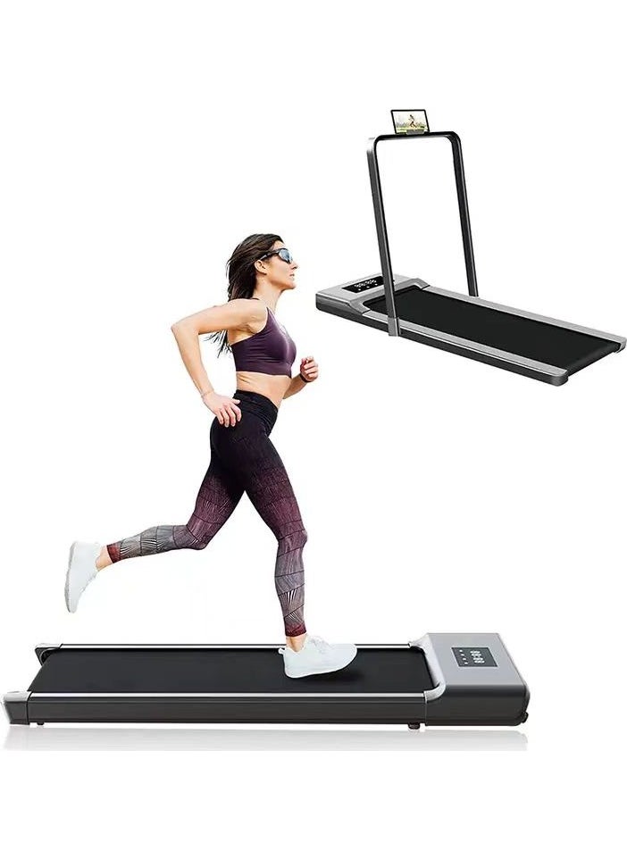 Glanfen Home Electric Treadmill Walking Machine Remote Control Speed Maximum Speed 6KM/ h Maximum Load 100KG Without Installation Stored Under The Sofa or Bed Suitable For Office And Home Use（with armrest）  - Image 1