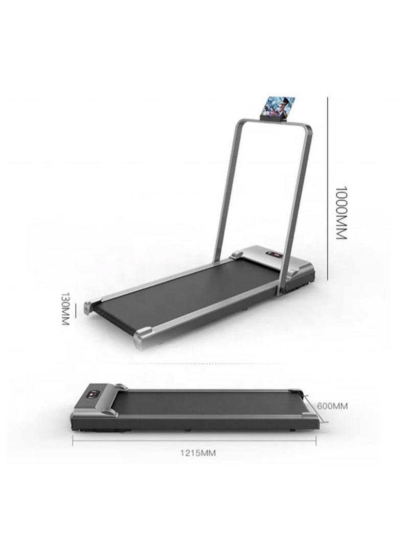 Glanfen - Home Electric Treadmill Walking Machine Remote Control Speed Maximum Speed 6KM/ h Maximum Load 100KG Without Installation Stored Under The Sofa or Bed Suitable For Office And Home Use, with armrest - Image 1