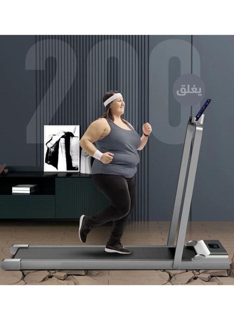 Glanfen - Home Electric Treadmill Walking Machine Remote Control Speed Maximum Speed 6KM/ h Maximum Load 100KG Without Installation Stored Under The Sofa or Bed Suitable For Office And Home Use, with armrest - Image 1