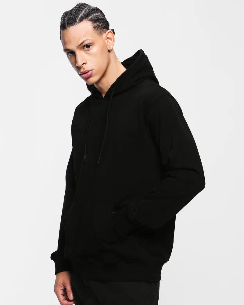 bewakoof Men's Black Hoodies