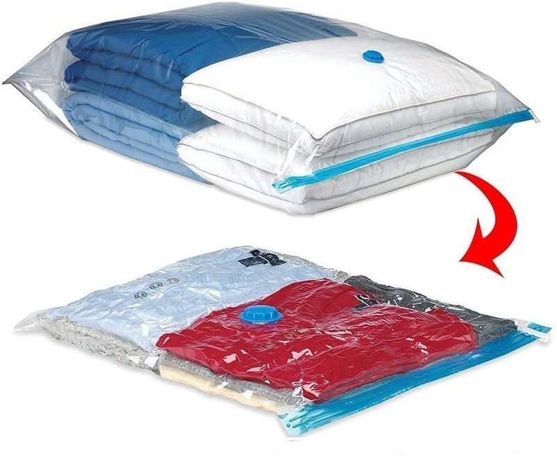 RABBONIX Vacuum Storage Reusable Smart Space Saver Bags Pack of 3 Large 60 cm x 80 cm with Hand Pump for Travel - Image 4