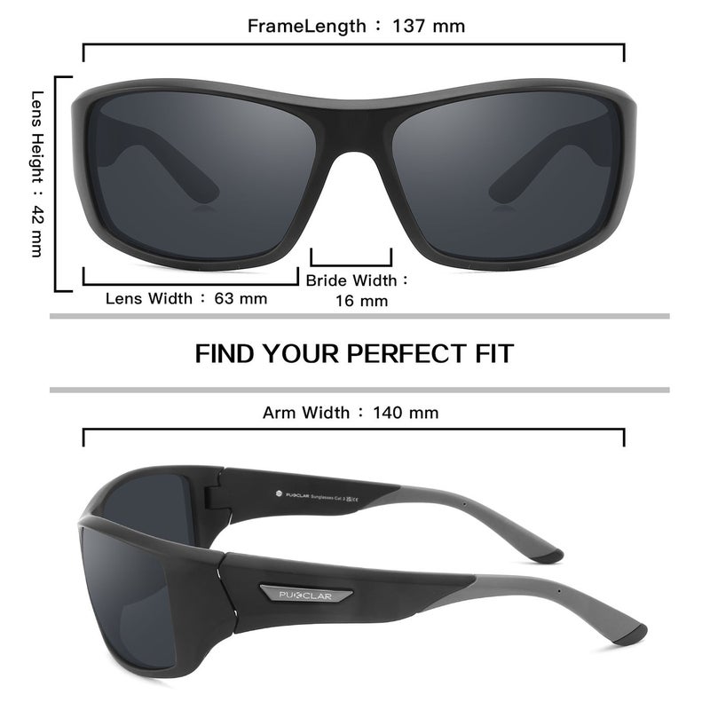 PUKCLAR Polarized Sports Sunglasses for Men and Women - Lightweight TR90 Frame, UV400 Protection, Ideal for Driving, Running, Cycling & Golf - Image 5