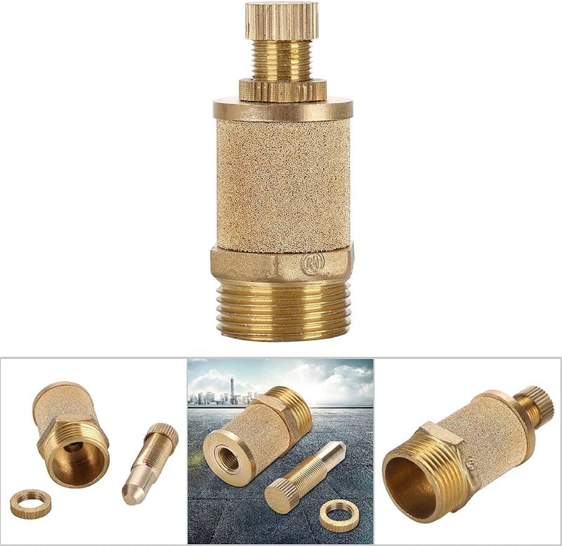 Brass Pneumatic Muffler G1 Male Thread Air Exhaust Noise Reducer Filter For Air Cylinders Solenoid Valves - Image 1