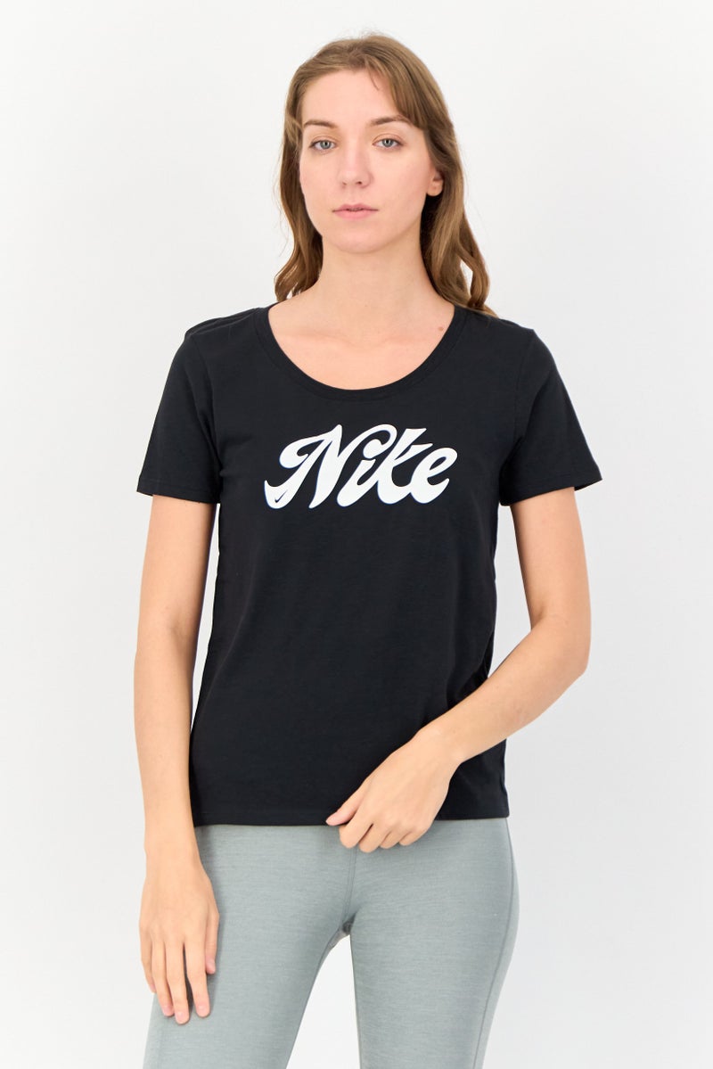 Nike Women Sportswear Fit Short Sleeve Training T Shirt, Black - Image 1