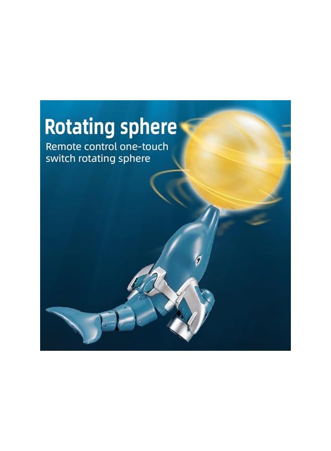 لعبة دلفين بتحكم عن بُعد، دولفين RC بمحاكاة عالية بتردد 2.4GHz، هدية رائعة، ألعاب مائية بقارب RC مع كرة دلفين دوارة، مناسبة للبحيرات والأنهار وحمامات السباحة، للأولاد والبنات - Image 5