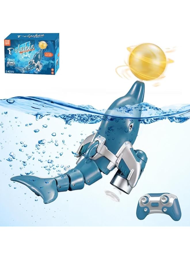 لعبة دلفين بتحكم عن بُعد، دولفين RC بمحاكاة عالية بتردد 2.4GHz، هدية رائعة، ألعاب مائية بقارب RC مع كرة دلفين دوارة، مناسبة للبحيرات والأنهار وحمامات السباحة، للأولاد والبنات - Image 2