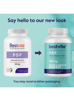 BESTVITE BESTVITE P-5-P 100mg (120 Vegetarian Capsules) (CoEnzymated Form of B-6) - No Stearates - Vegan - Non GMO - Gluten Free - No Silicon Dioxide - No Gelatin  - Image 3