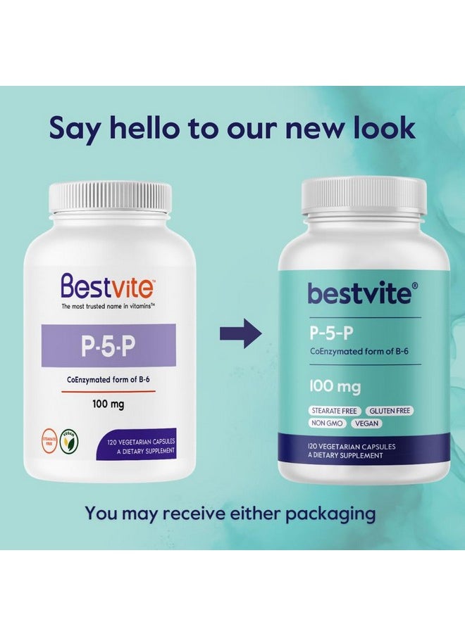 BESTVITE BESTVITE P-5-P 100mg (120 Vegetarian Capsules) (CoEnzymated Form of B-6) - No Stearates - Vegan - Non GMO - Gluten Free - No Silicon Dioxide - No Gelatin  - Image 3