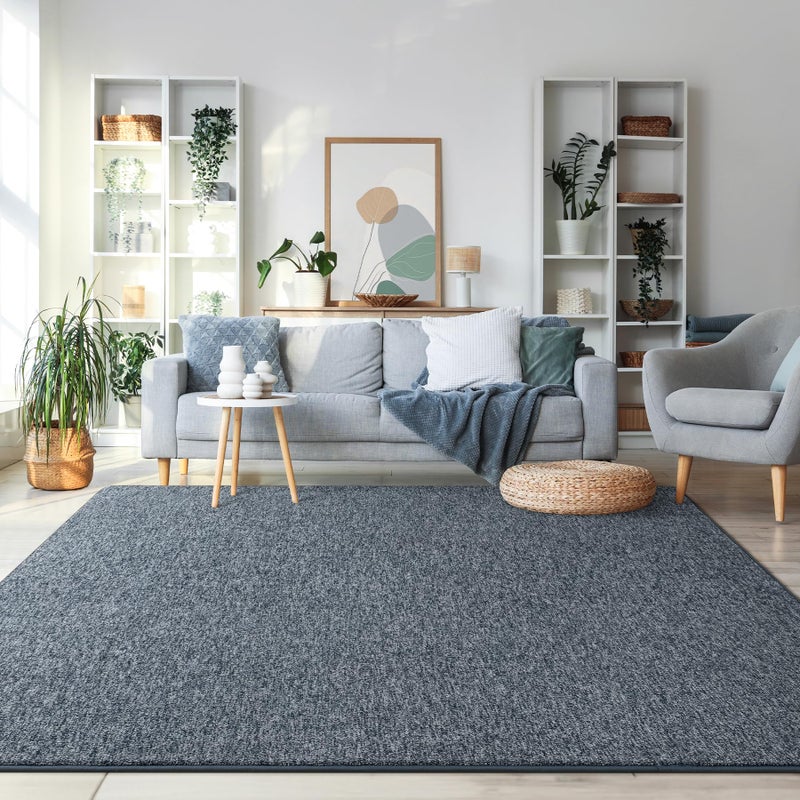 Chicrug Modern 4x6 Area Rugs for Bedroom Living Room, Memory Foam Low-plie Carpet Rug for Kids Playroom, Indoor Floor Rug for Bedside Dorm Dining Room Home Decor, Dark Blue and White - Image 5