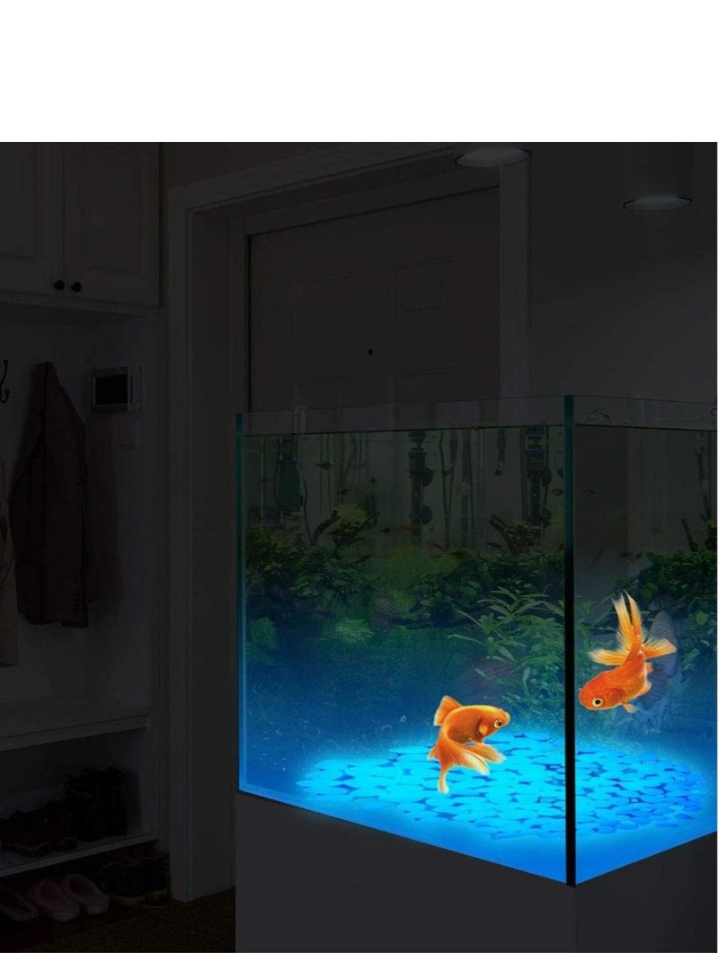 Captaintech Glowing Pebbles, Glow in the Dark Stones Rocks Luminous Cobblestones for Garden Walkways Decoration, Aquarium Fish Tank Park Ornaments Backyard Driveway Decorative 100Pcs Blue - Image 3